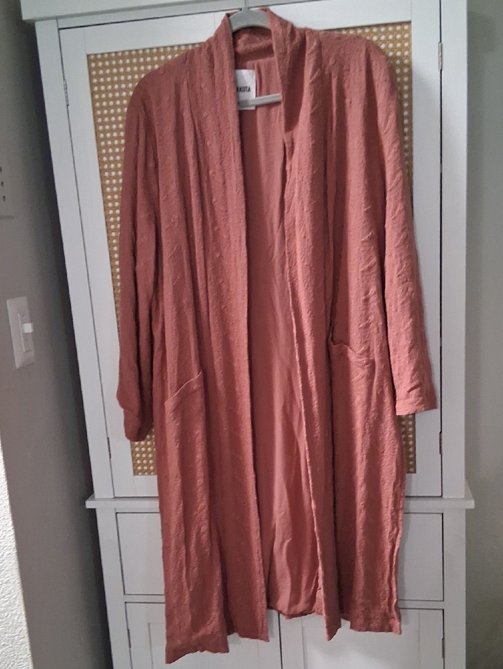 BB Dakota Dusty Rose Open-Front Long Duster